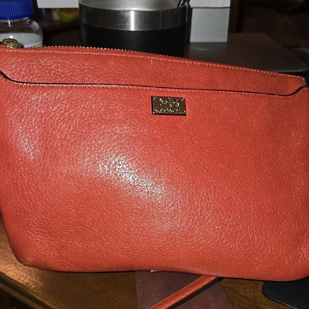 Coach Madison Red Salmon East West Swing Pack, Li Scarlet Crossbody.